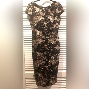 Dress The Population - Black Velvet Sequin Body-Con Dress, Bronze; Size-XL (12)